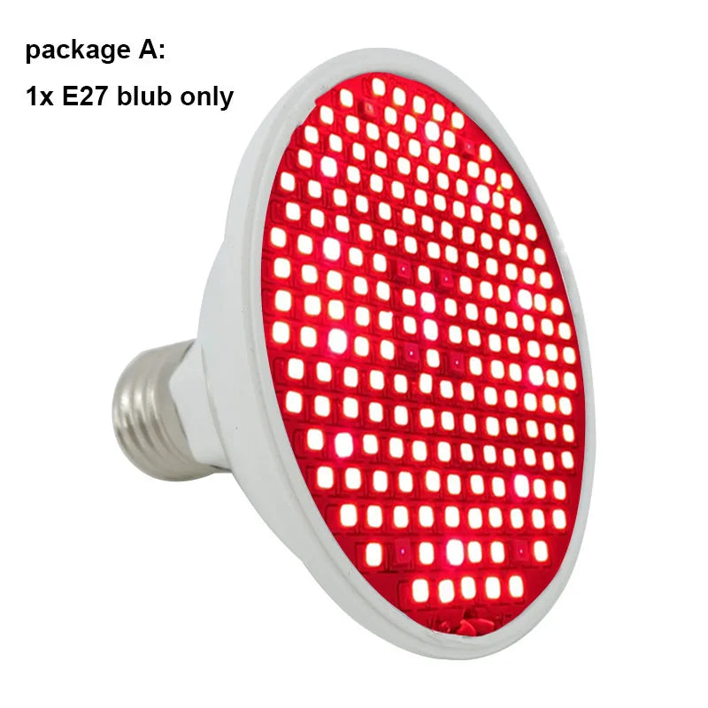 Beauty Anti Aging Red led Light bulb E27 Therapy Deep red 660 850nm IR Infrared plant grow lamp for Full Body Skin Pain Relie t