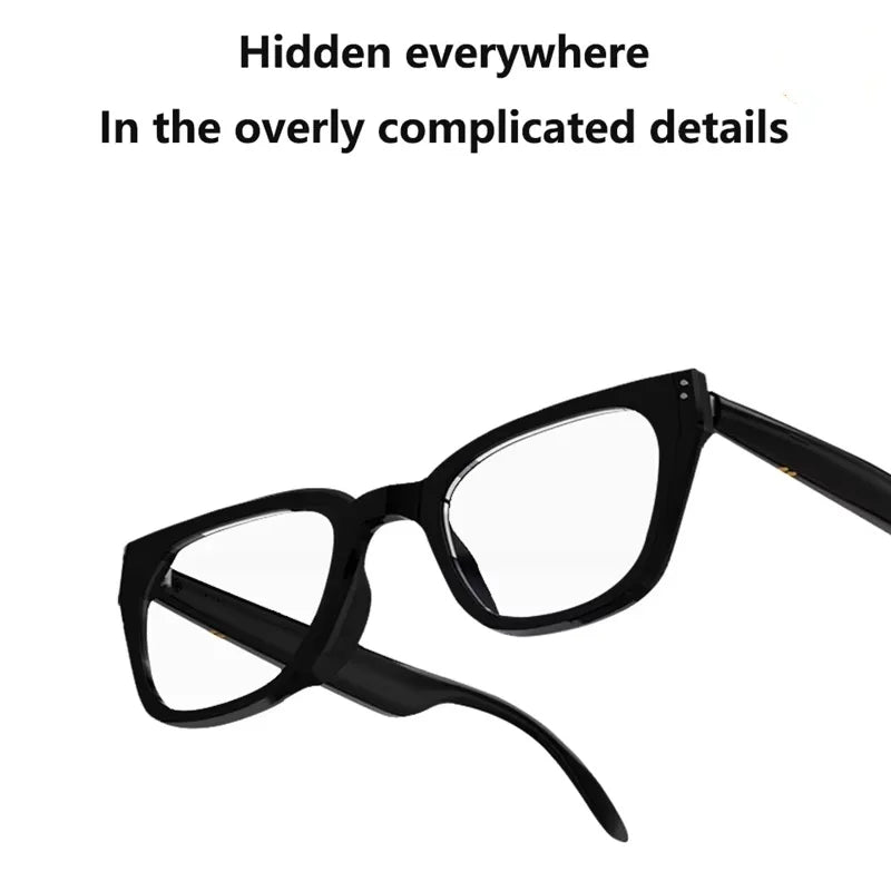 Tidesmit Smart Glasses - 8K AI Camera with Spatial Audio, Black Black Tidesmit