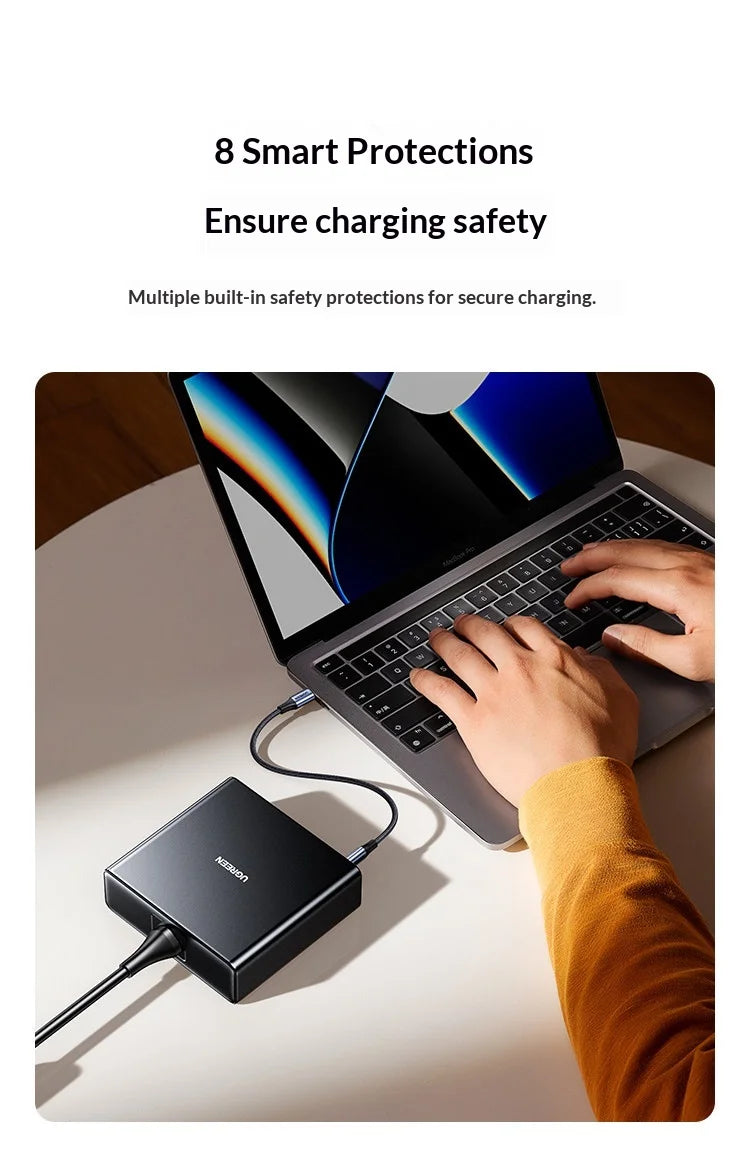 UGREEN 200W GaN Charger 8 in 1 Desktop Laptop Fast Charging Stand For Phone Tablets Smart Watch Desktop Charging Station iPad