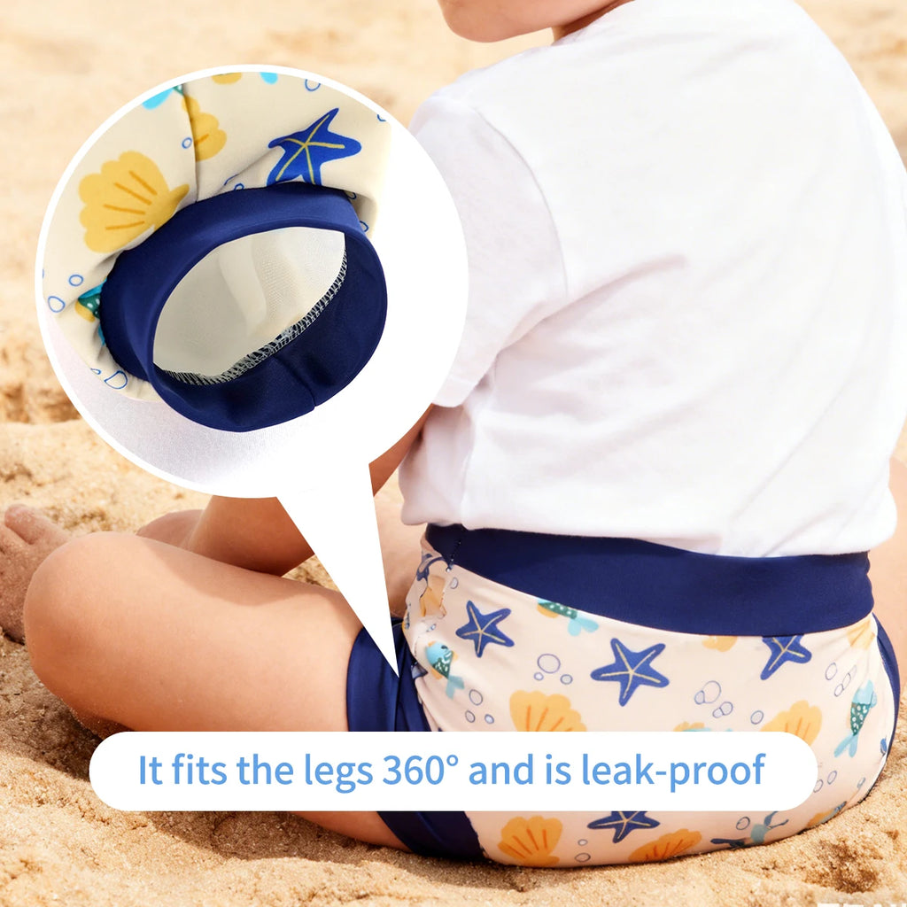 Happyflute 1 Pc Baby Leakproof Swimming Diaper Newborn Baby High Waist Swim Nappies Washable Reusable Baby Swimwear Cloth Nappys