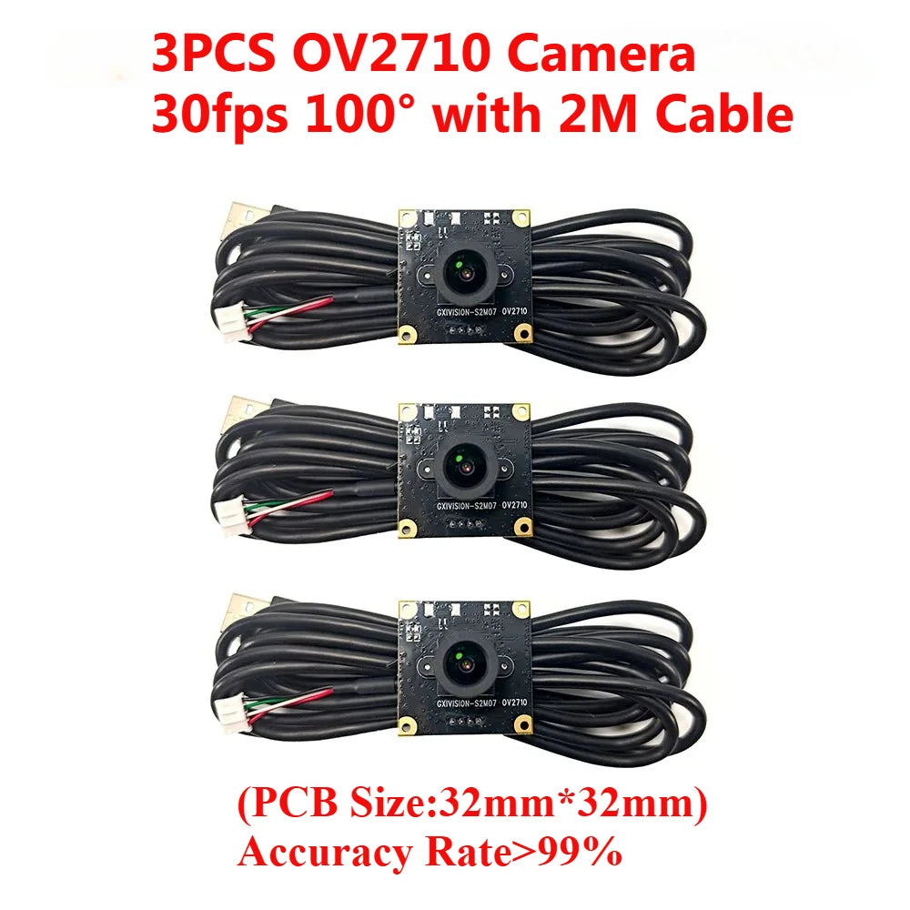 GXIVISION OV9732 30FPS 2M Cable 100 Degree USB Camera Module,3pcs OV2735/IMX179/OV2710 Compatible For Autodarts.io Scoring