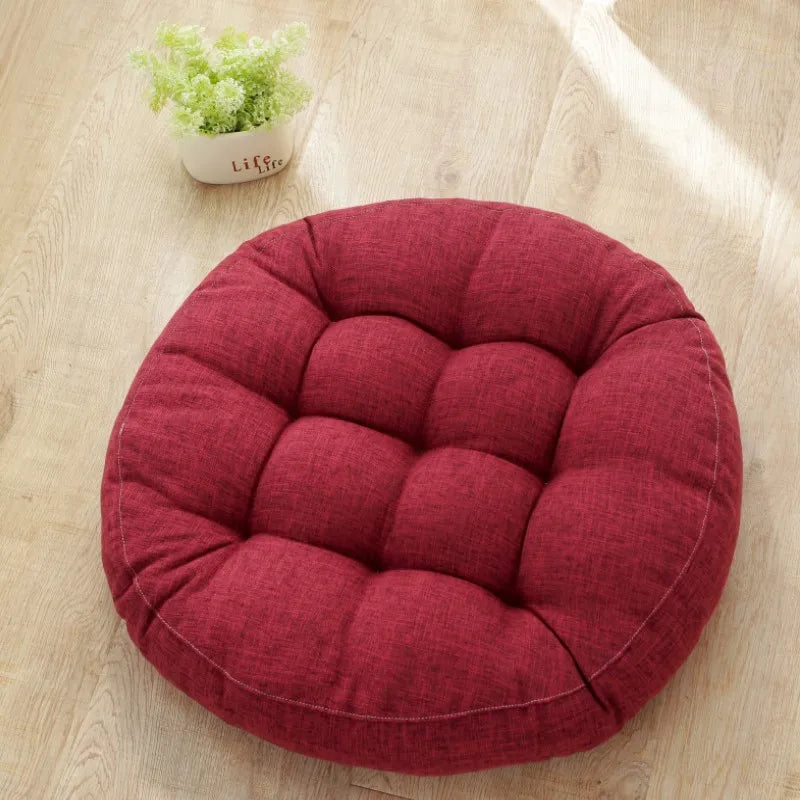 Inyahome Yoga Round Mat Pouf Seat Pillows Sofa Chair Bed Car Seat Pillows Cushions Floor Mat Meditation Pads for Dining Room