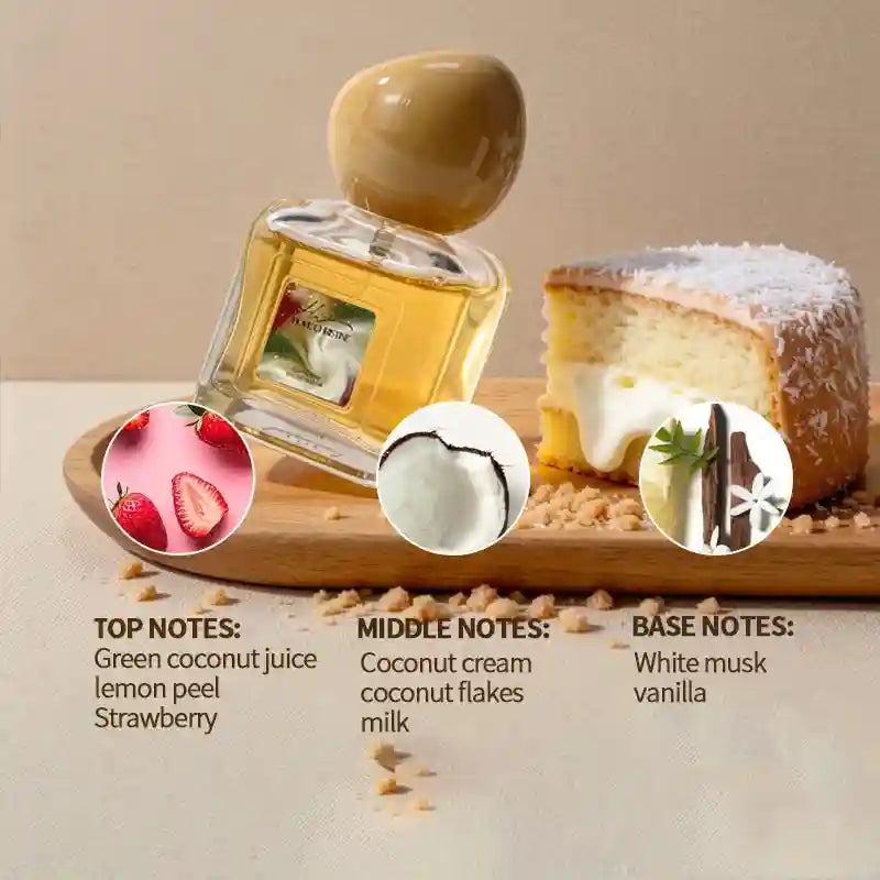 Maison Oh!rsine Coconut Vanilla EDP: Gourmand unisex perfume in a glass bottle with notes of strawberry, musk, & cream.