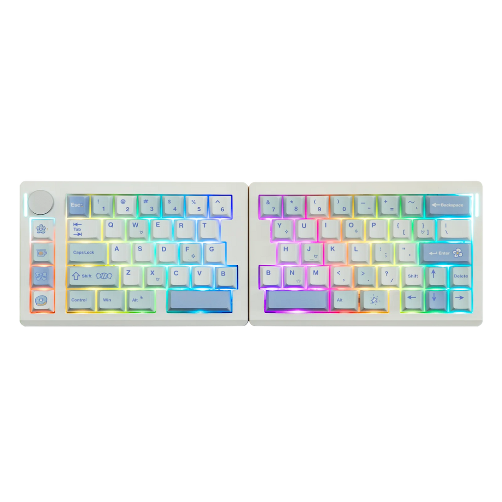 EPOMAKER Split70 QMK/VIA 70% Split Layout Wired/BT/2.4Ghz Wireless Mechanical Keyboard with Programmable Knob Mac Modifier