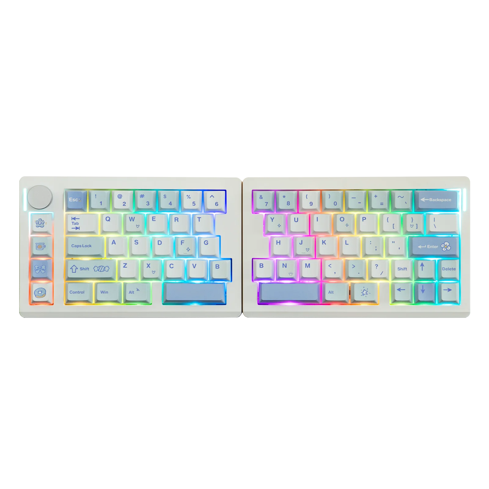 EPOMAKER Split70 QMK/VIA 70% Split Layout Wired/BT/2.4Ghz Wireless Mechanical Keyboard with Programmable Knob Mac Modifier
