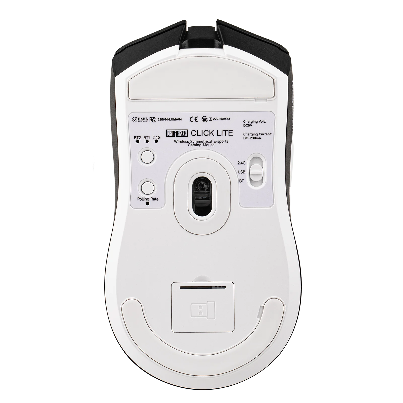 EPOMAKER Click Lite Tri-mode Wireless Ergonomic Contours Gaming Mouse with PAW3311 Sensor & 800–24 000 DPI for Gaming