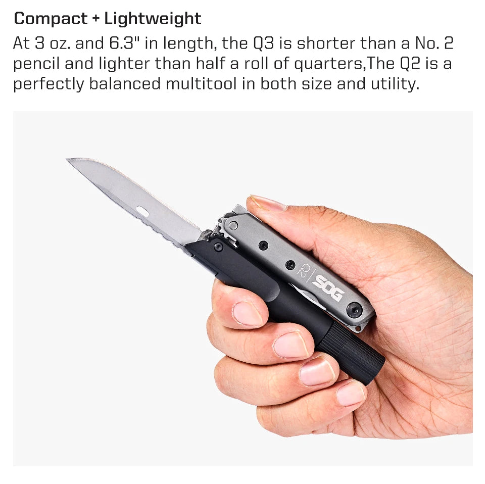 SOG BATON Q2 4 in 1 Multi-Tool Pen Small Folding Tools EDC Portable LED Flashlight Multifunctional Outdoor Survival Multitools
