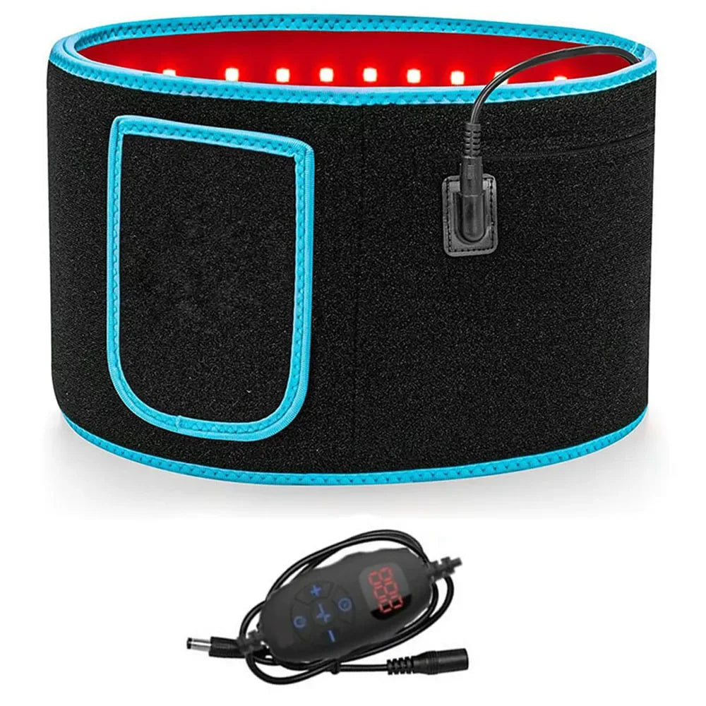 Red ＆Infrared LED Light Therapy Belt 850nm 660nm Back Pain Relief Wrap Burn Fat Wrap Slimming Machine Waist Heat Pad Full Body