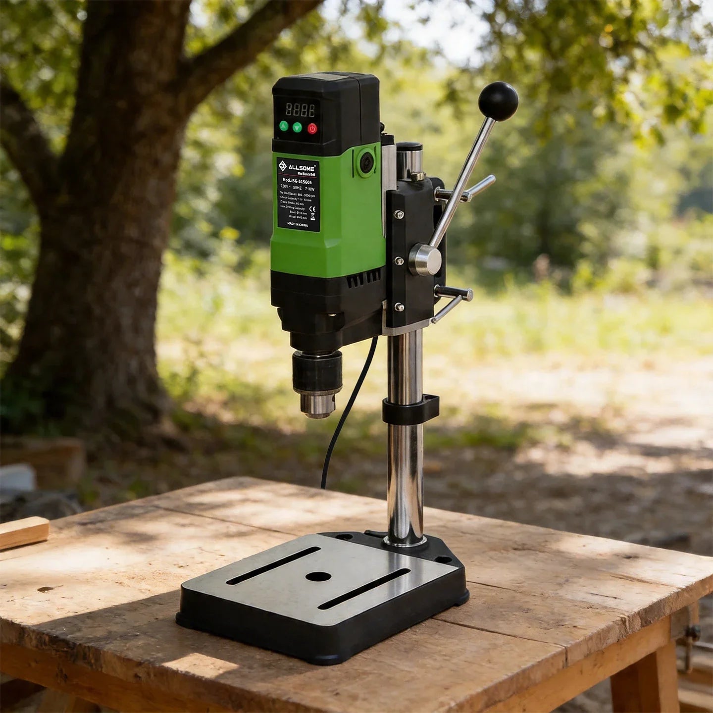 ALLSOME 710W Benchtop Drill Press, 800-3000r/min Variable Speed Drilling Machine,1.5-13mm Chuck