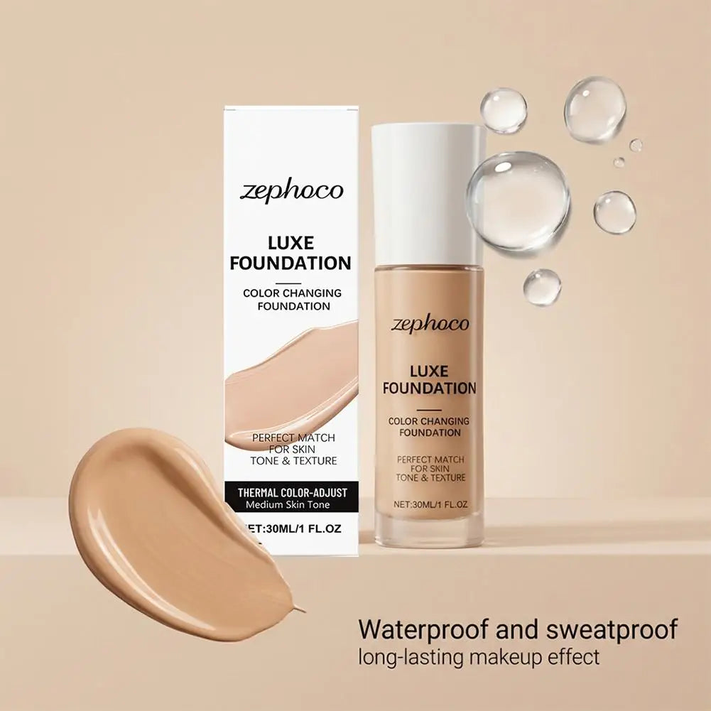 Tidesmit Zephoco Luxe thermal color changing foundation texture detail and moisturizing long lasting makeup base