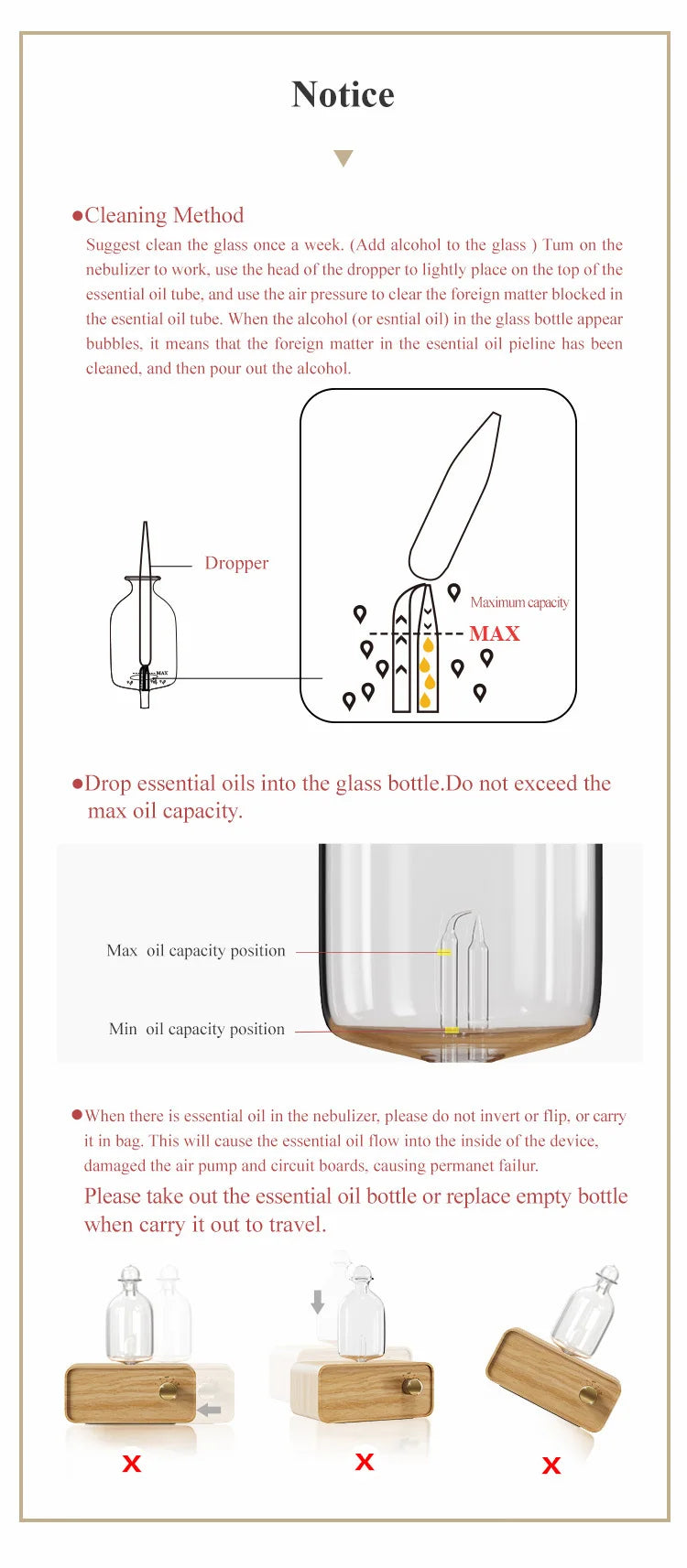 Waterless Aroma Essential Oil Diffuser Rechargeable Wooden Fragrance Electric Scent Diffuser Built-in Battery Nebulizer For Home
