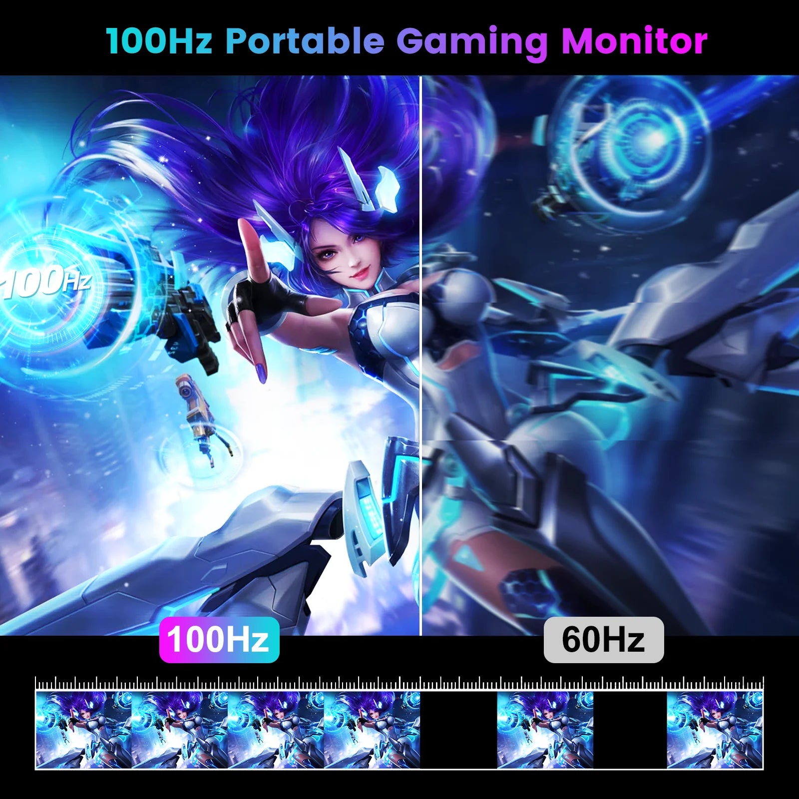 17.4/18.5/19 Inch Gaming Portable Monitor 4K 2160P 100Hz 144Hz HDR HDMI Type C for Phone,NS, PS5, XBOX, PC, Laptop Extend Screen