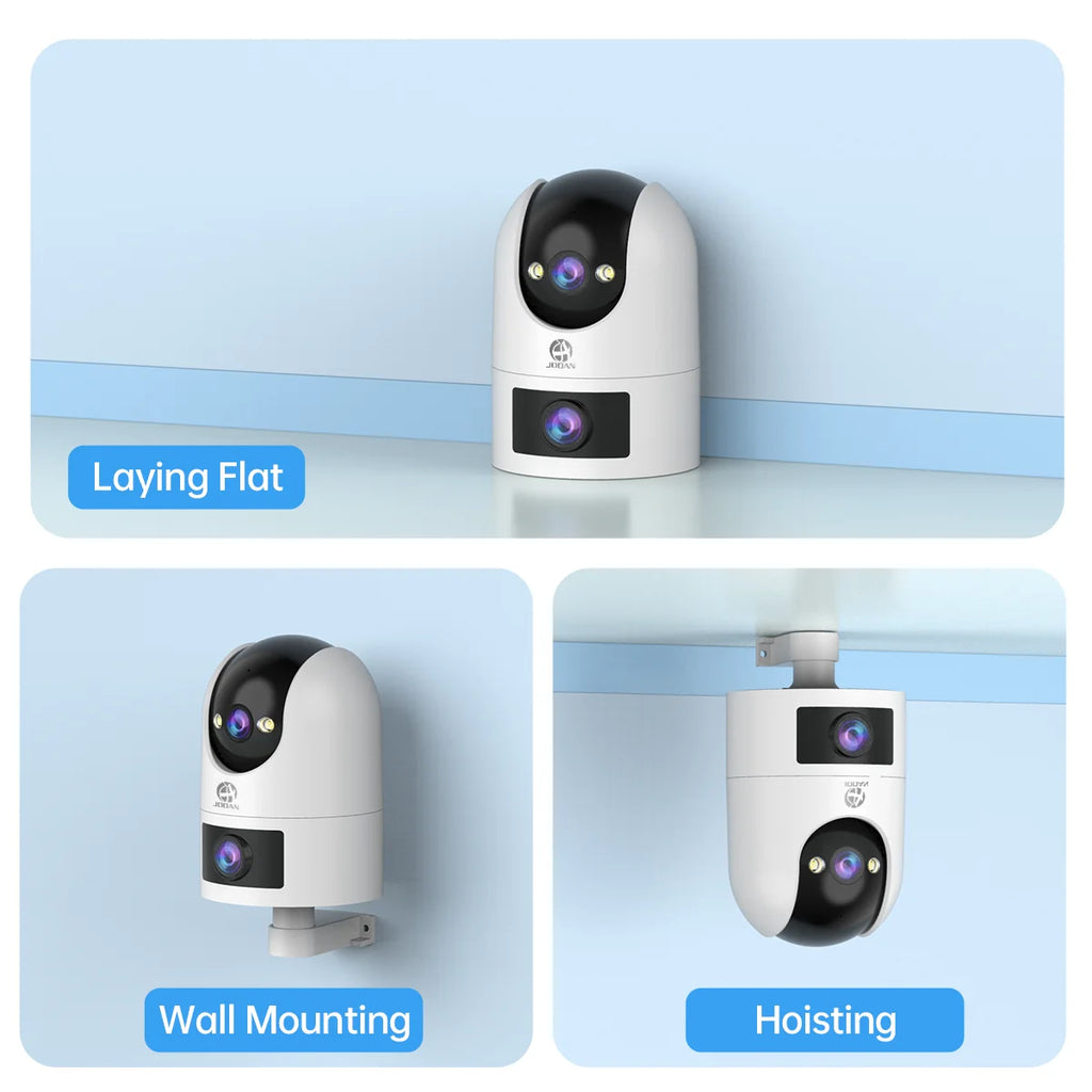 Jooan WiFi Surveillance Camera Dual Lens 4K 8MP HD Outdoor IP Camera AI Tracking Security Protection Wireless Smart Baby Monitor