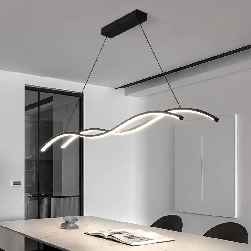 Black White Led Restaurant Pendant Lights Modern Minimalist Hotel Bar Restaurant Chandelier Home Indoor Decoration Lighting Lamp