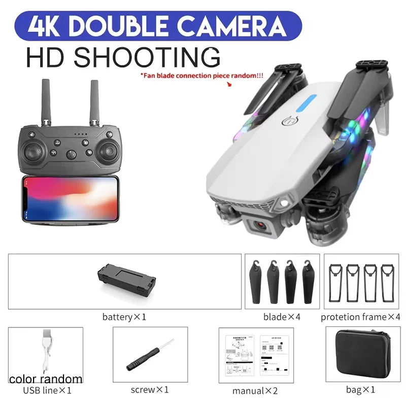 4K Camera Drone - Foldable Quadcopter with HD Lens for Beginners 4K-Grey-1B-L Tidesmit