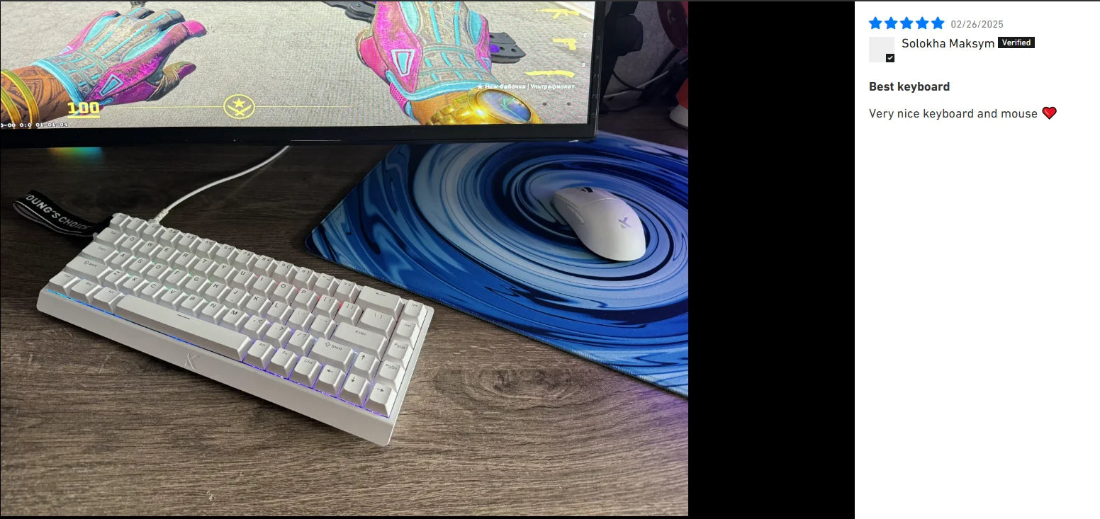 MCHOSE ACE68 Magnetic Keyboard Wired Mechanical Gaming 0.01mm RapidTrigg 8000Hz SOCD/Rs 0.125ms 128K Sampling Rate for Logitech