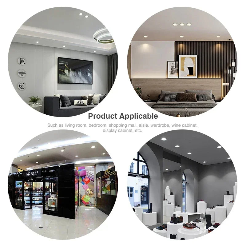 2-8pcs Recessed Ultra-thin LED Downlight DC12V 24V AC110V-240V Ceiling Lamp Warm Cold White Indoor 5W 9W 12W 15W 18W Lighting