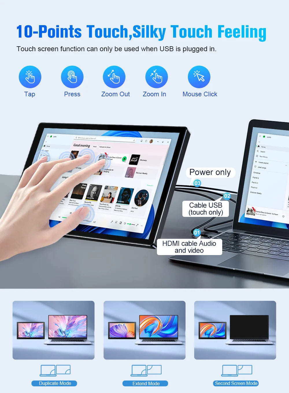 FORZOLA Raspberry Pi Screen 10.1 Touchscreen Monitor 1920x1200 HDMI Monitor IPS Display Free-Driver for Raspberry Pi 5/4/3/2 Win