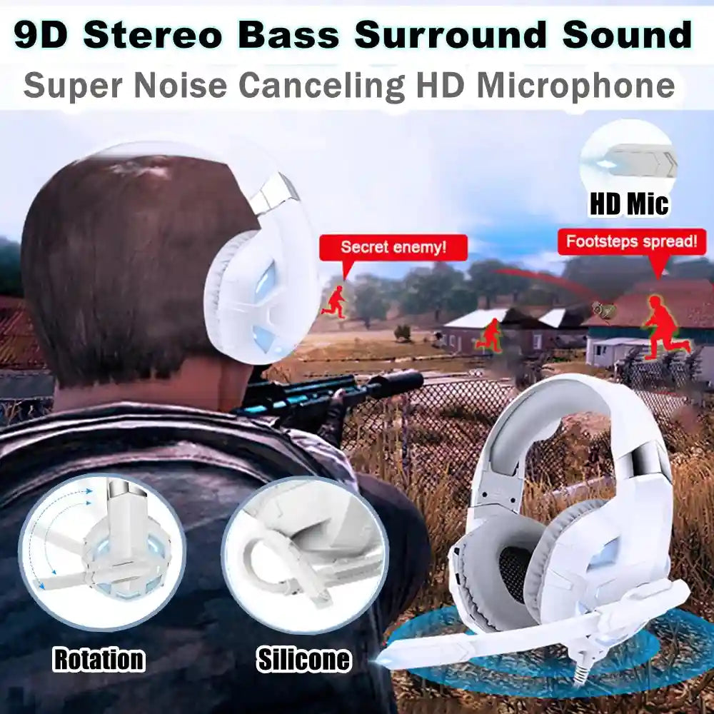 Wired Gaming Headphones with Mic - Over-Ear Noise-Cancelling Headset Tidesmit