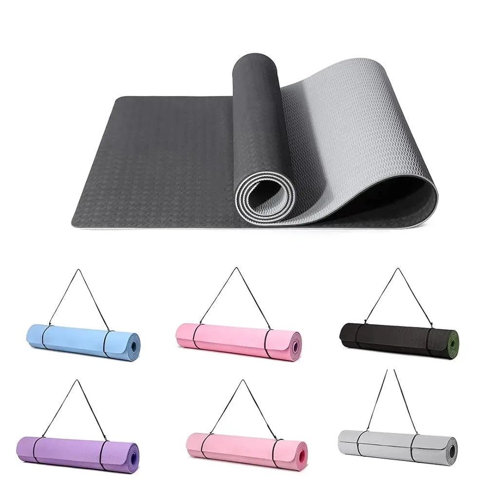 Good Nite TPE Yoga Mat - Non-Slip 183x61x0.6cm for Pilates, Fitness & Training, with Carry Strap