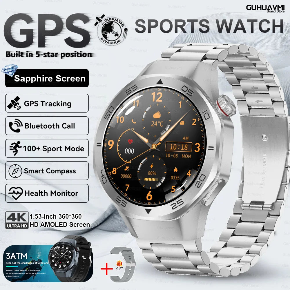 2026New Original Premium Sports SmartWatch Ultra 1.53“Display Built-in GPS Compass 3ATM Waterproof Call Fitness Tracker Bracelet