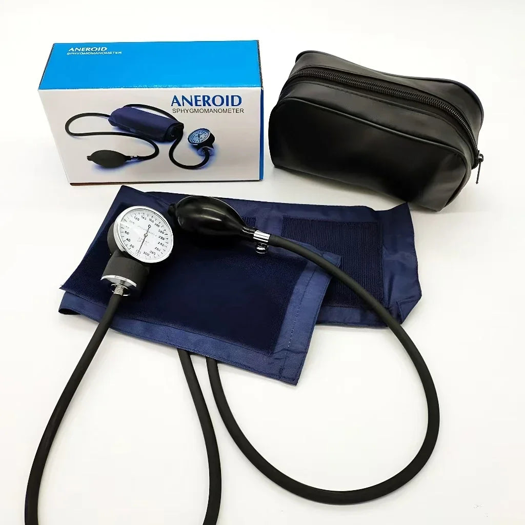 Aneroid Sphygmomanometer with Stethoscope Manual Arm-Type Blood Pressure Monitor 2-in-1 Kit for Teaching Heart Rate Monitoring