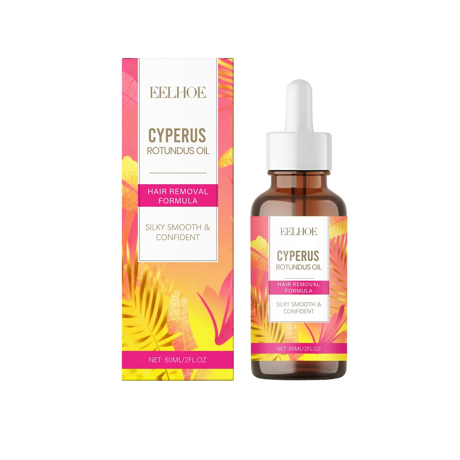 EELHOE Cyperus Rotundus hair removal oil bottle with matching retail box