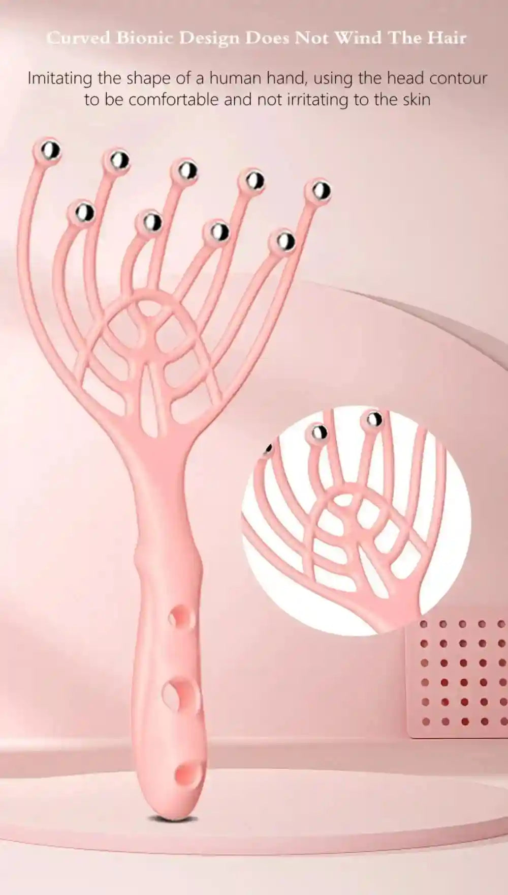 Head Scalp Massager with Steel Ball Rollers for Tension Relief Massage Roller Tidesmit