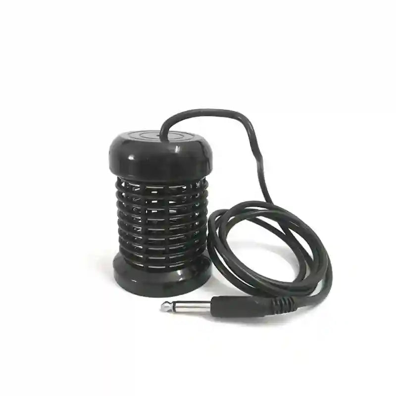 Black ionic detox foot bath array head with power cord and jack for spa machine therapy on a white background.