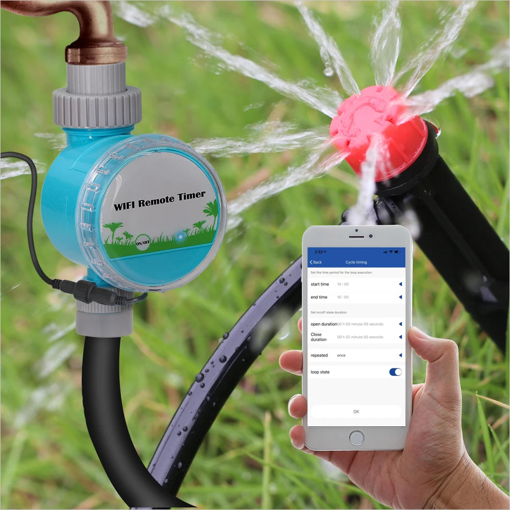50-5M Automatic Garden Irrigation System Adjustable 13cm Sprinkler Smart Timer Greenhouse Yard Watering Kit Strong Flux