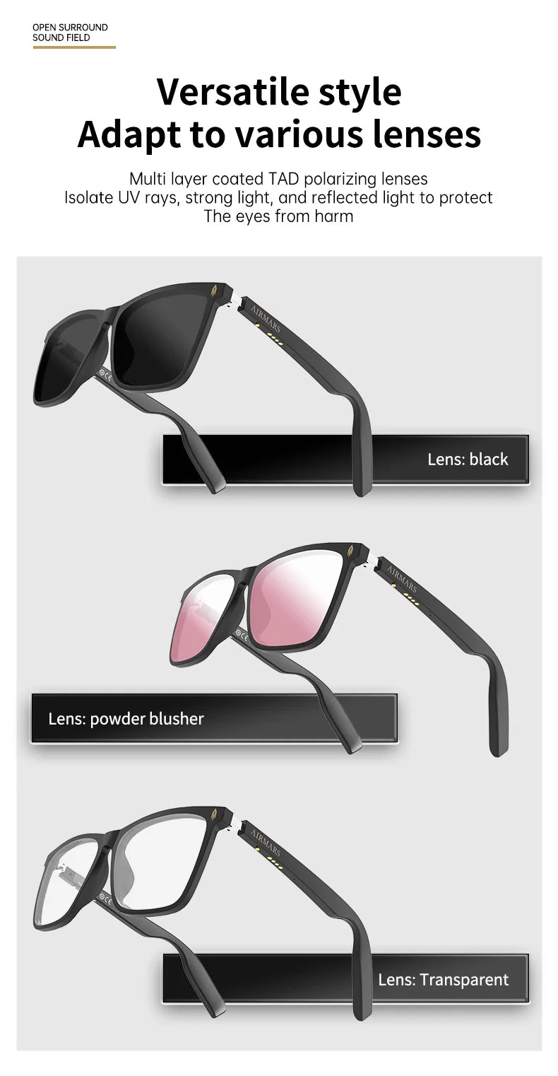 Smart Audio Sunglasses with Spatial Sound - Bluetooth Wireless Tidesmit