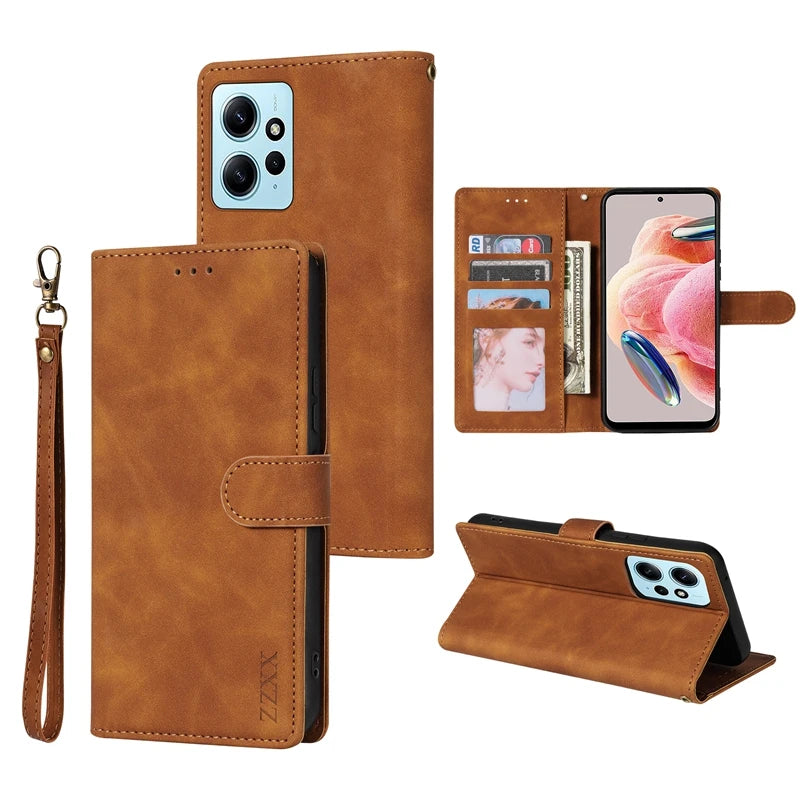 Redmi Note Wallet Case - Shock-Absorbing Leather Flip Cover Tidesmit
