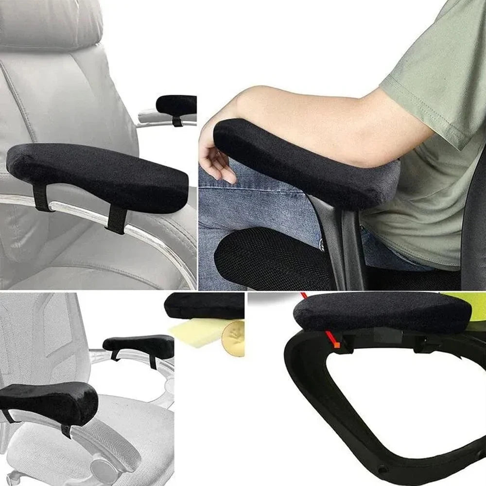 Memory Foam Office Chair Armrest Pads - Ergonomic Elbow Support Relaxation Treatment Tidesmit