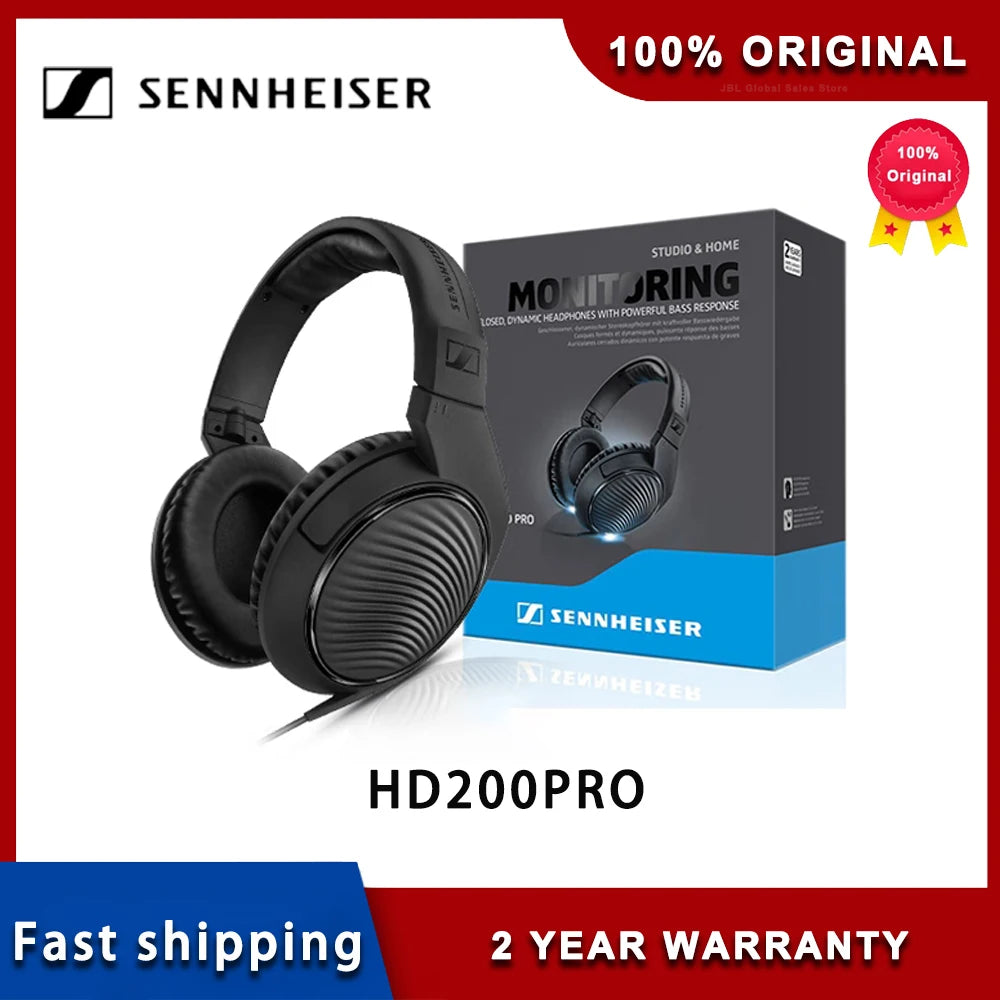 Sennheiser HD200Pro Studio Headphones - Wired Over-Ear Monitor Tidesmit