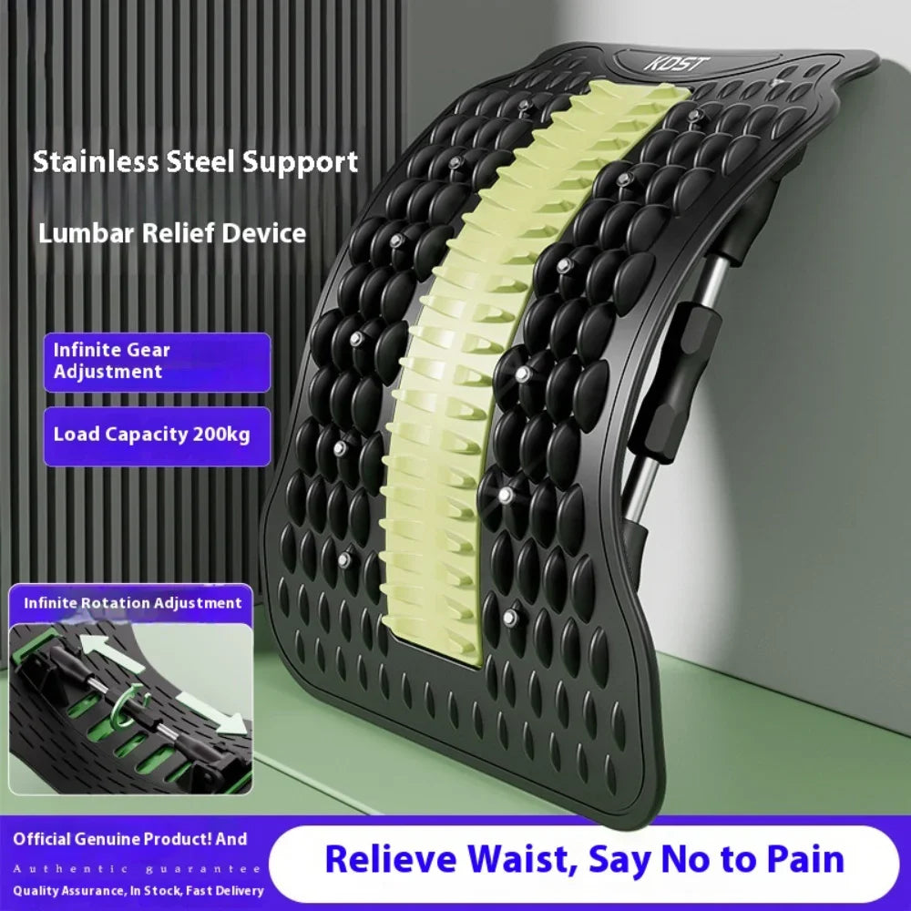 Back Stretcher for Lumbar Pain Relief with 12 Magnetic Acupressure Points Relaxation Treatment Tidesmit