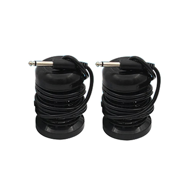 Two black ionic detox foot bath array heads with cables for home spa pedicure machines on a white background.