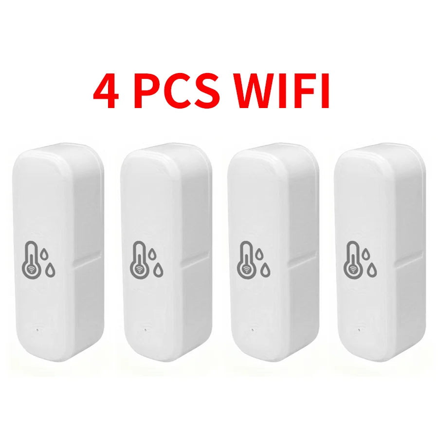 WiFi Temperature Humidity Sensor: Smart Home Remote Monitor 4 pcs WiFi Tidesmit