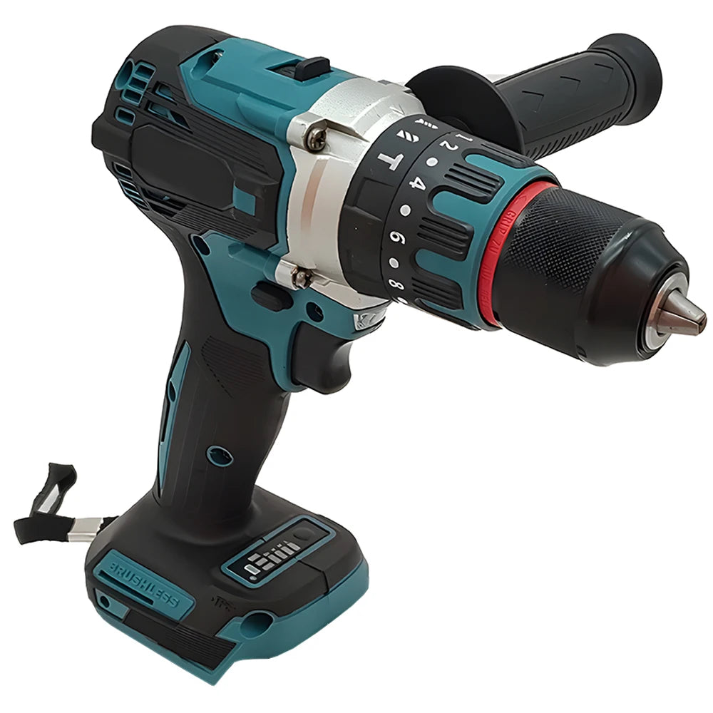 Podofo Brushless Electric Drill Screwdriver Power Tools Metal Chuck Impact Hammer Drill  Cordless Motor Screwdriver Power Tools