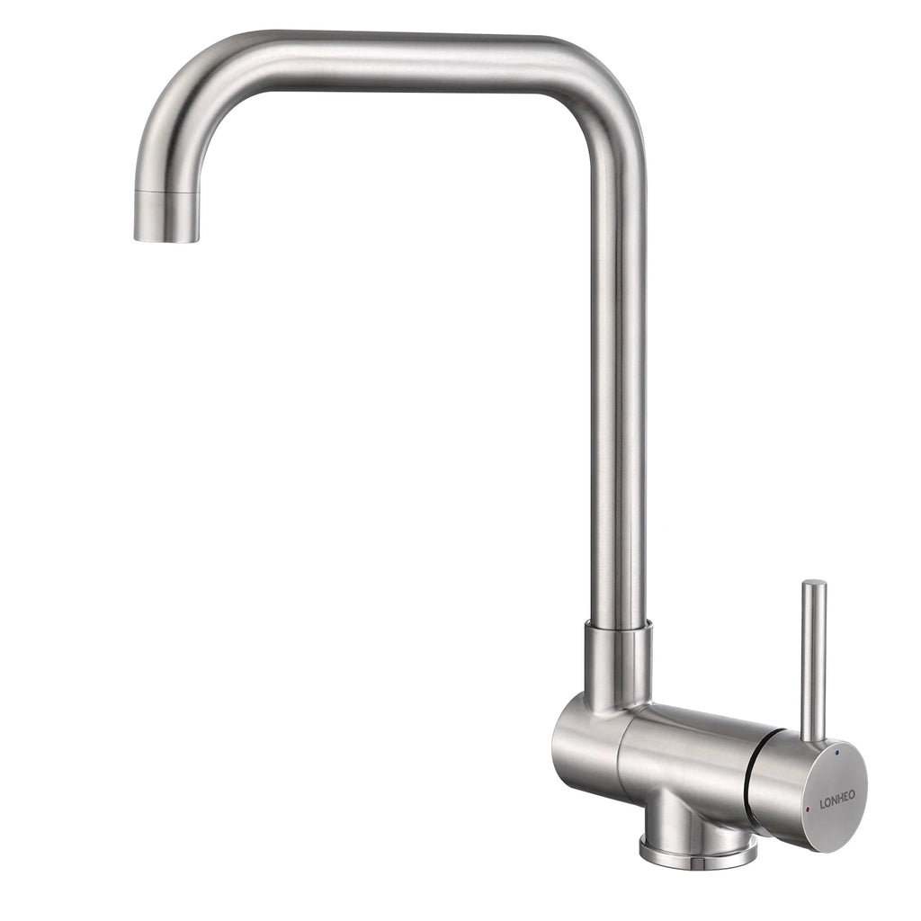360° Swivel Foldable Kitchen Mixer, Kitchen Faucet with Window-Facing Folding Handle, 304 Stainless Steel Sink Mixer Tap