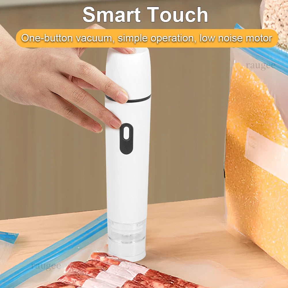 Vacuum Sealer Pump Mini Handheld Food Sealing Pump Electric Sealing Machine Automatic Air Pump with Reusable Vacuum Sealer Bags