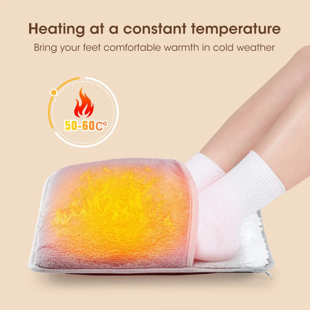 Electric Foot Warmer with Massage - Portable Heated Muscle Relief Pad Massage Cushion Tidesmit
