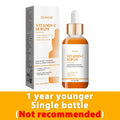OUHOE Vitamin C serum in a white and orange box next to a glass dropper bottle containing amber liquid.