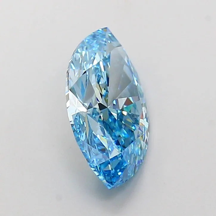 2.53 Carat Fancy Vivid Blue Marquise Lab Diamond IGI Certified VS1 EX Cut Excellent Polish Synthetic CVD Stone Elegant Jewelry
