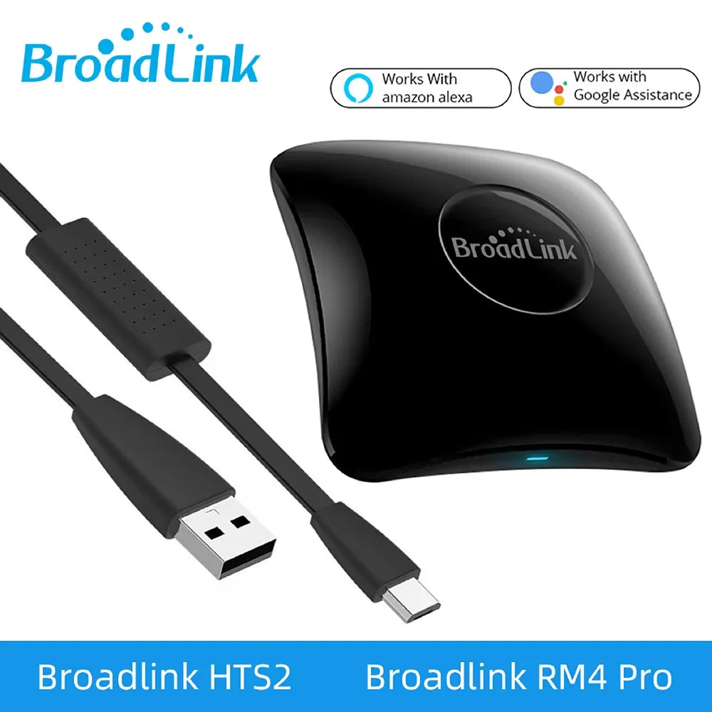 Smart remote hub with built-in sensor and USB cables, black finish