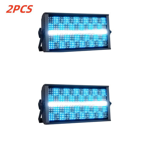 LED strobe light bar, black housing, blue LED matrix output