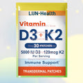 30 Patches Vitamin D3 K2 Transdermal Patches Support Energy, Immune, Muscle Health for Men & Women