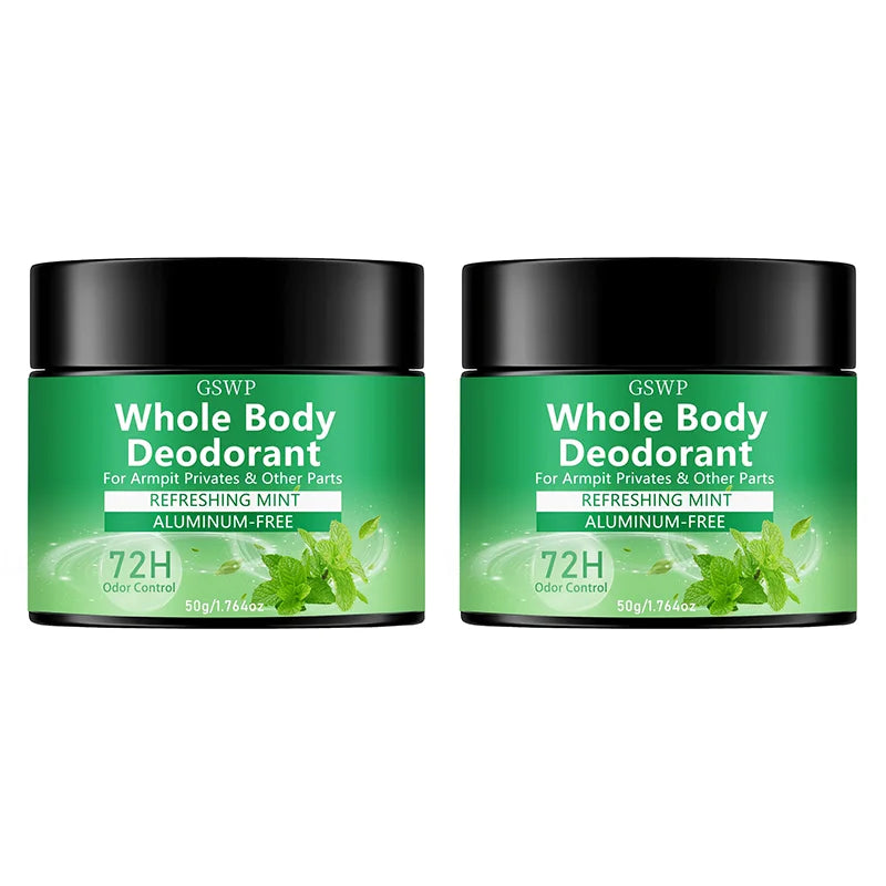 Tidesmit GSWP Mint Deodorant Balm for feet and underarms, a refreshing all-body odor protection in 50g and 100g sizes.