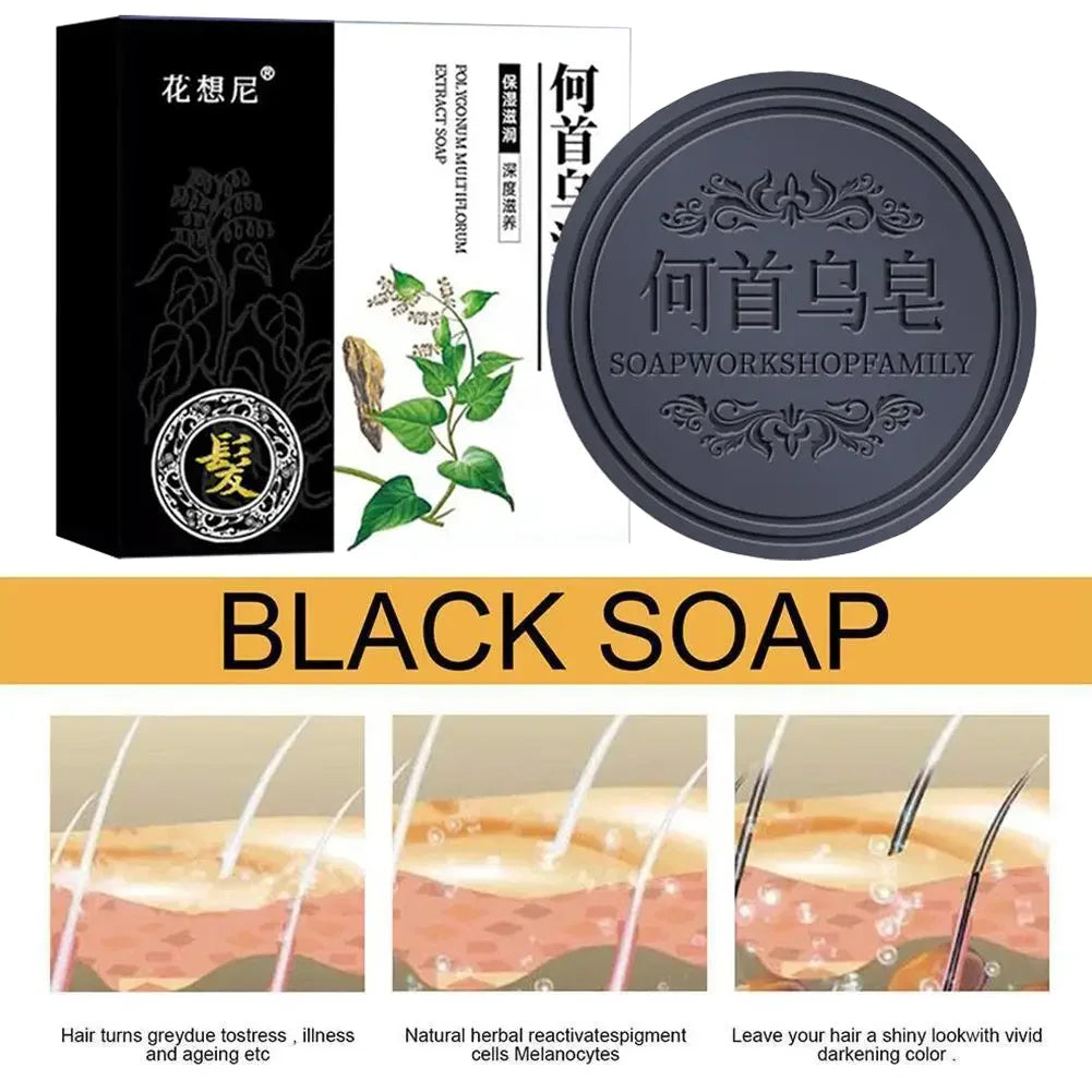 Hair Darkening Shampoo Soap Bar Repair Gray White Hair Color To Black Shampoo Soap Hair Nourishing Shampoo Soap Bar