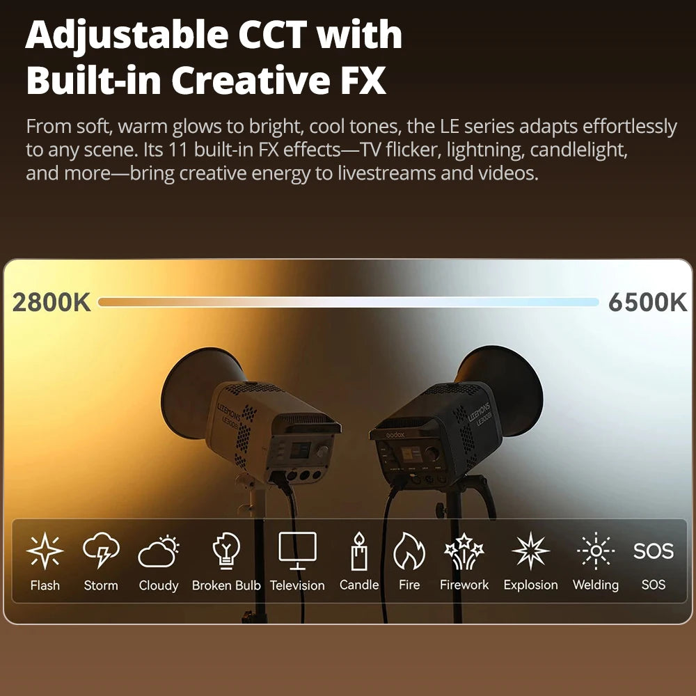 600W Bi-Color LED Video Light for Filmmaking & Content Creation Tidesmit