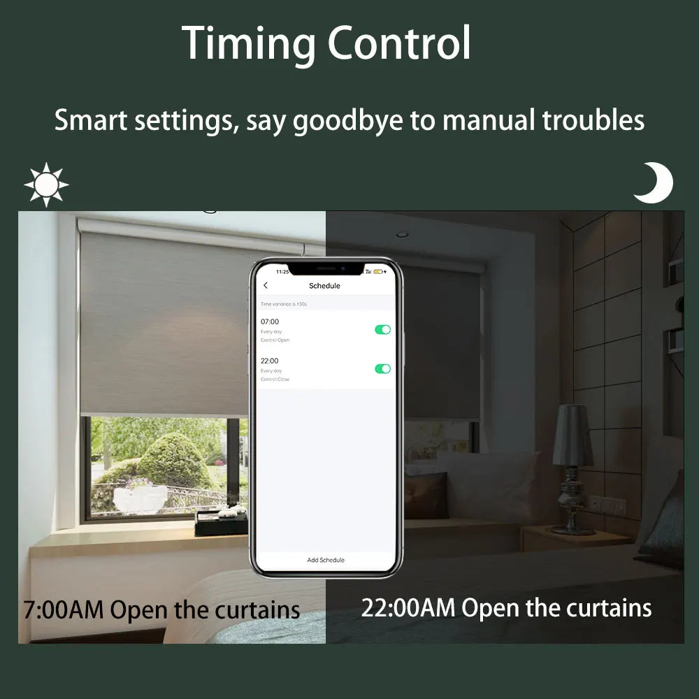 WiFi Roller Blind Motor for 38mm Tubes - App Controlled Smart Home Device Tidesmit